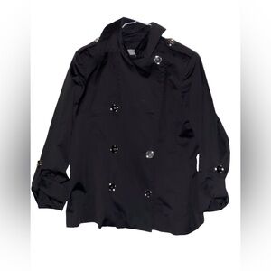 Anne‎ Klein Five Button Raincoat Jacket Outdoor Water Repellent Women L